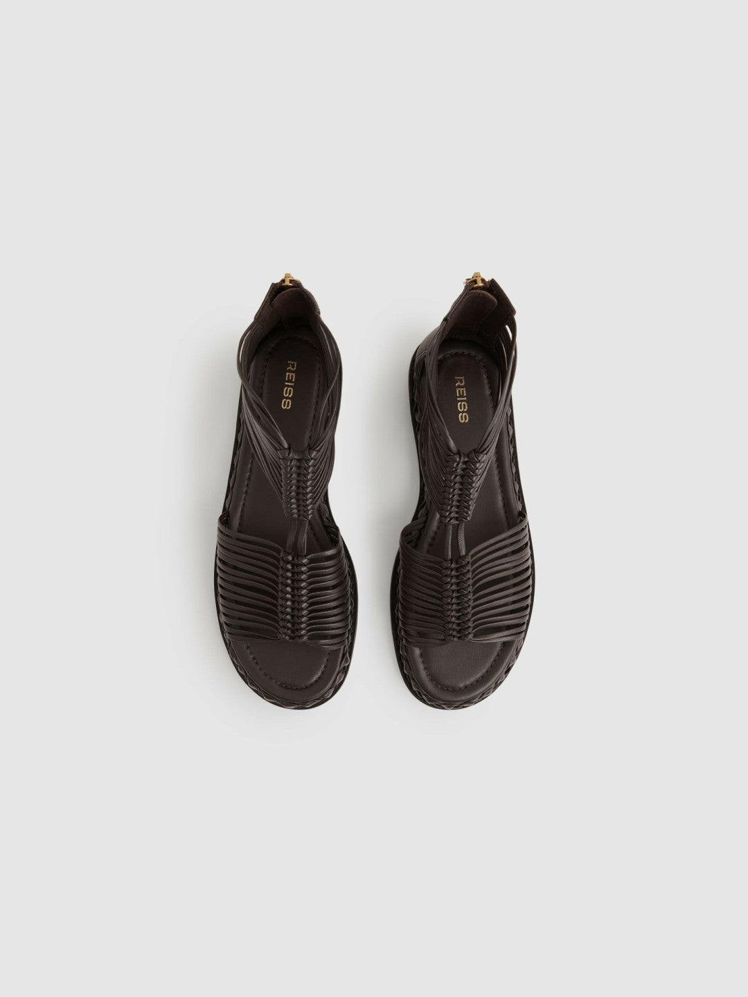 Leather Gladiator Sandals in Chocolate