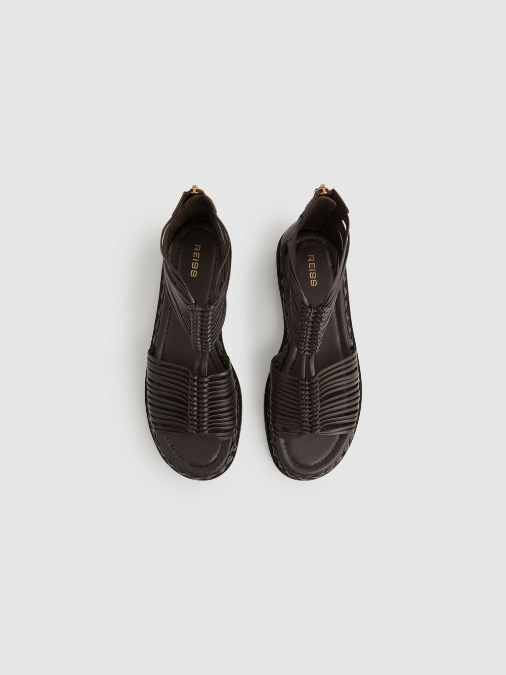Leather Gladiator Sandals in Chocolate