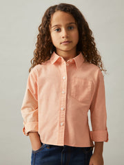 13-14 yrs Linen Roll-Cuff Shirt in Peach
