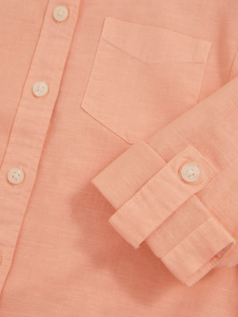 13-14 yrs Linen Roll-Cuff Shirt in Peach