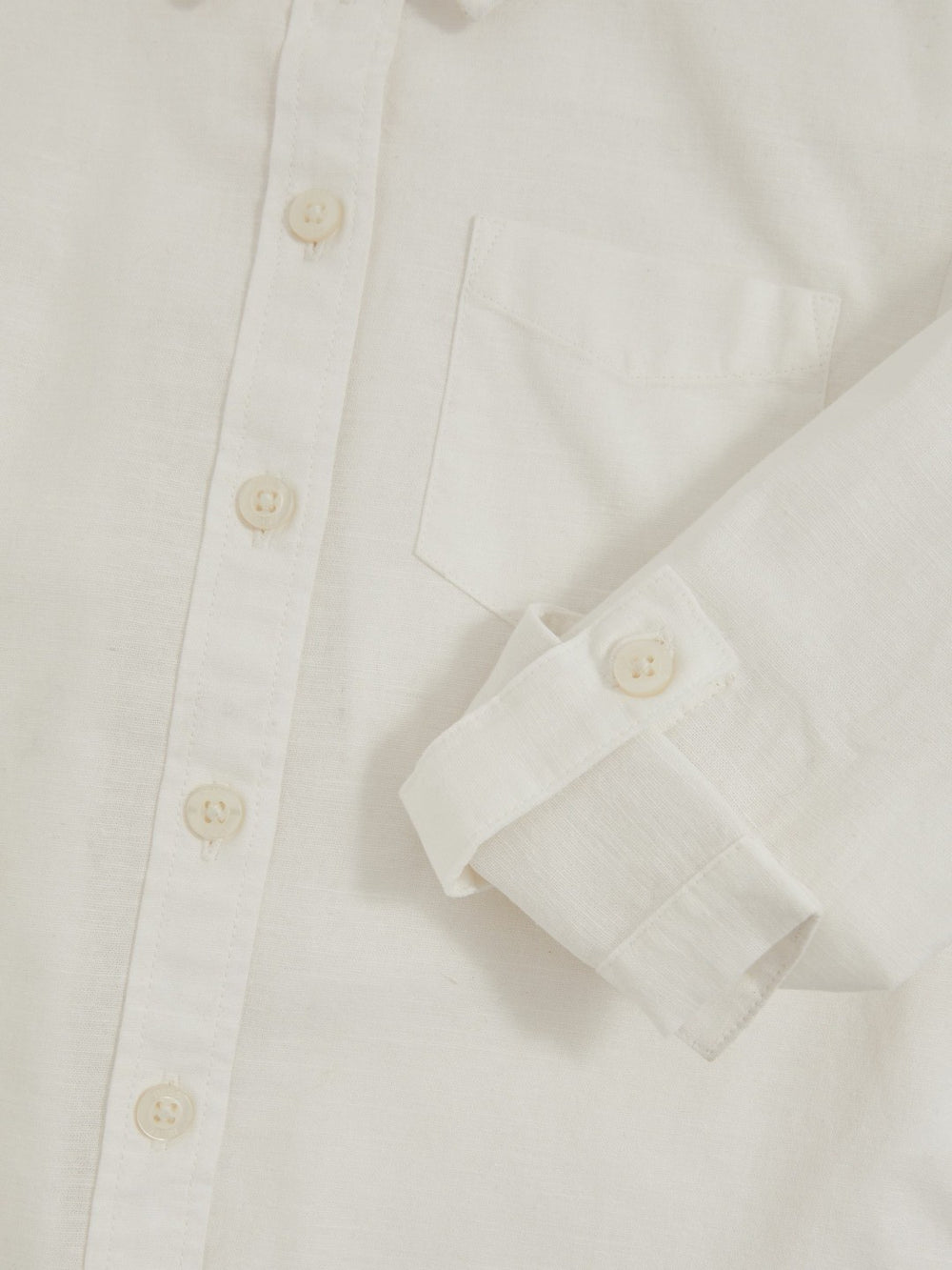 9-13 yrs Linen Roll-Cuff Shirt in Ivory