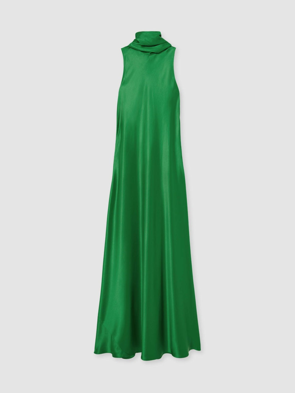 Petite Satin Cape Maxi Dress in Green