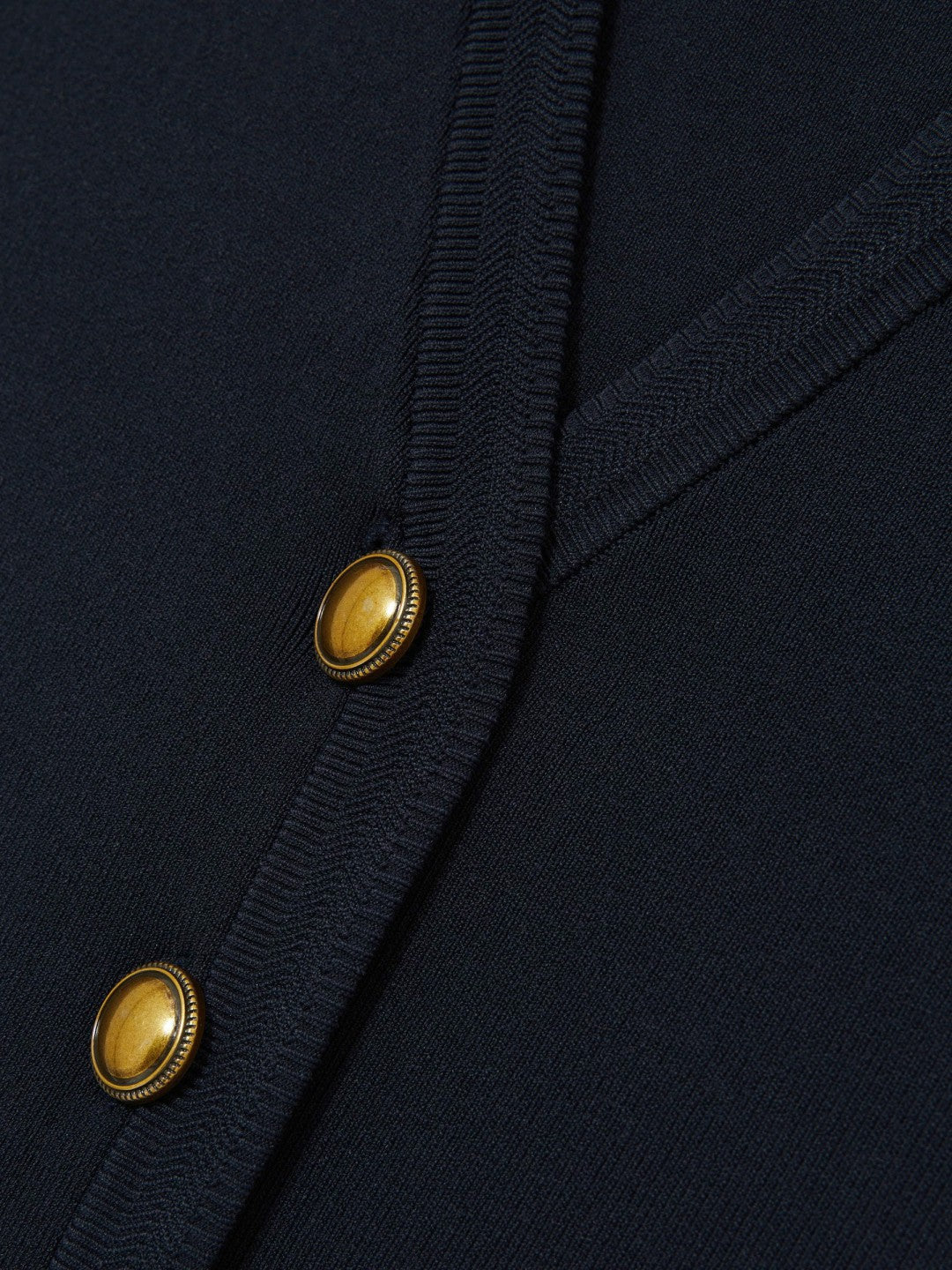 Knitted Button Through Vest in Navy