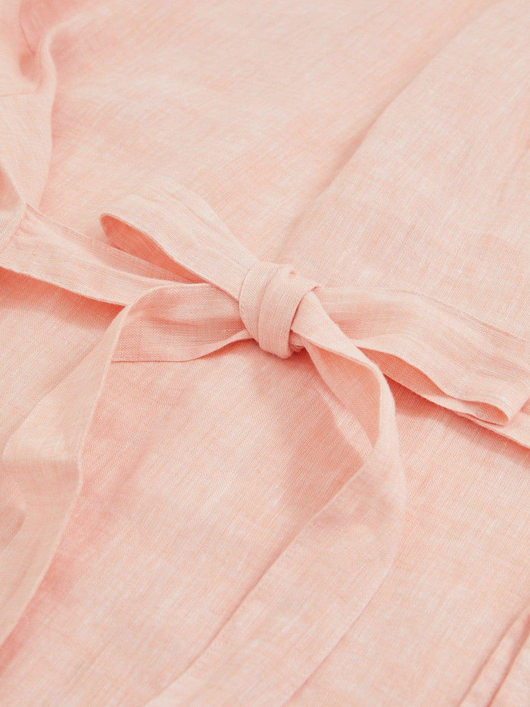 Linen Tie-Back Shirt in Pale Pink