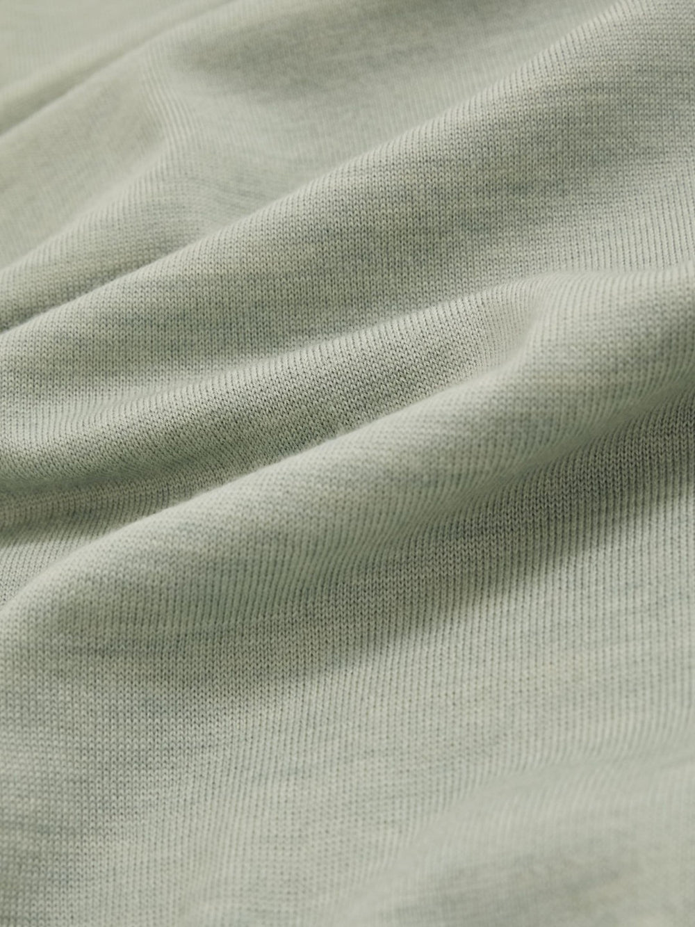 Merino Wool Open Collar Polo Shirt in Sage Green Melange