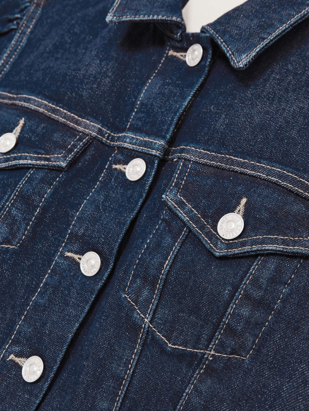 Paige Puff-Sleeve Short Denim Jacket in Emberlynn Blue