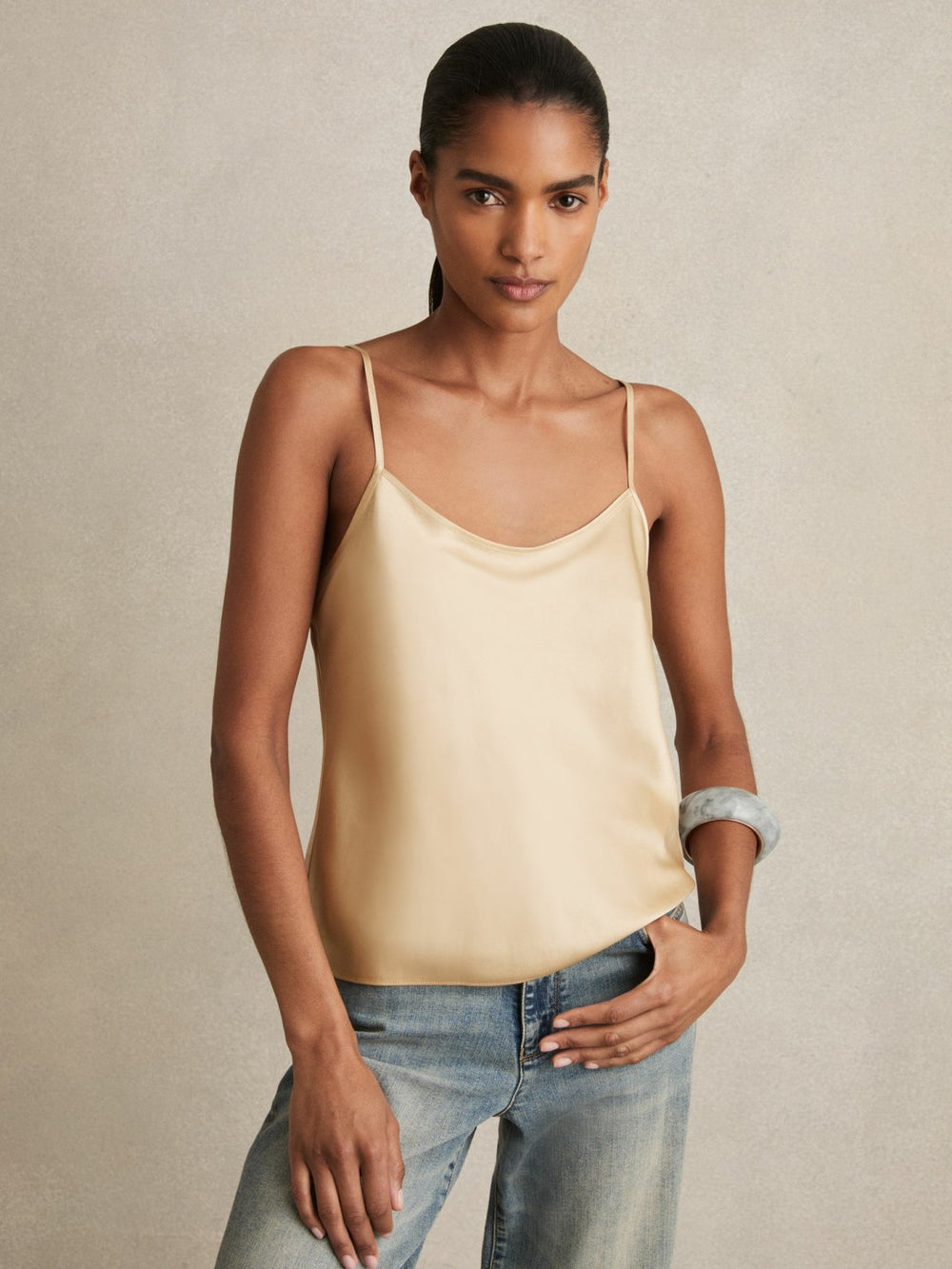 Silk Cami Top in Gold