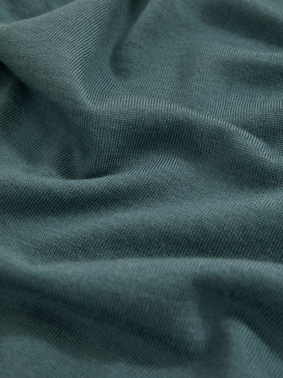 Merino Wool Open Collar Polo Shirt in Orion Blue