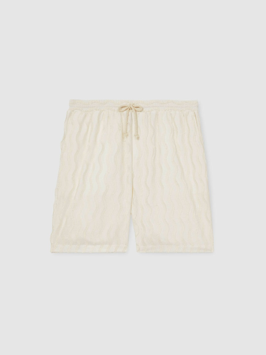 | Ché Fringed-Wave Shorts in Off White