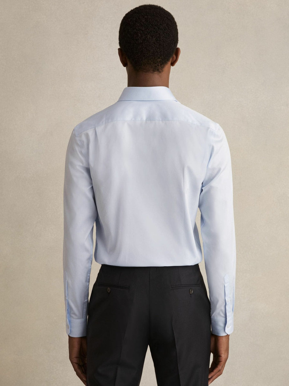 Slim Fit Slim-Fit Cotton Double-Cuff Shirt in Soft Blue