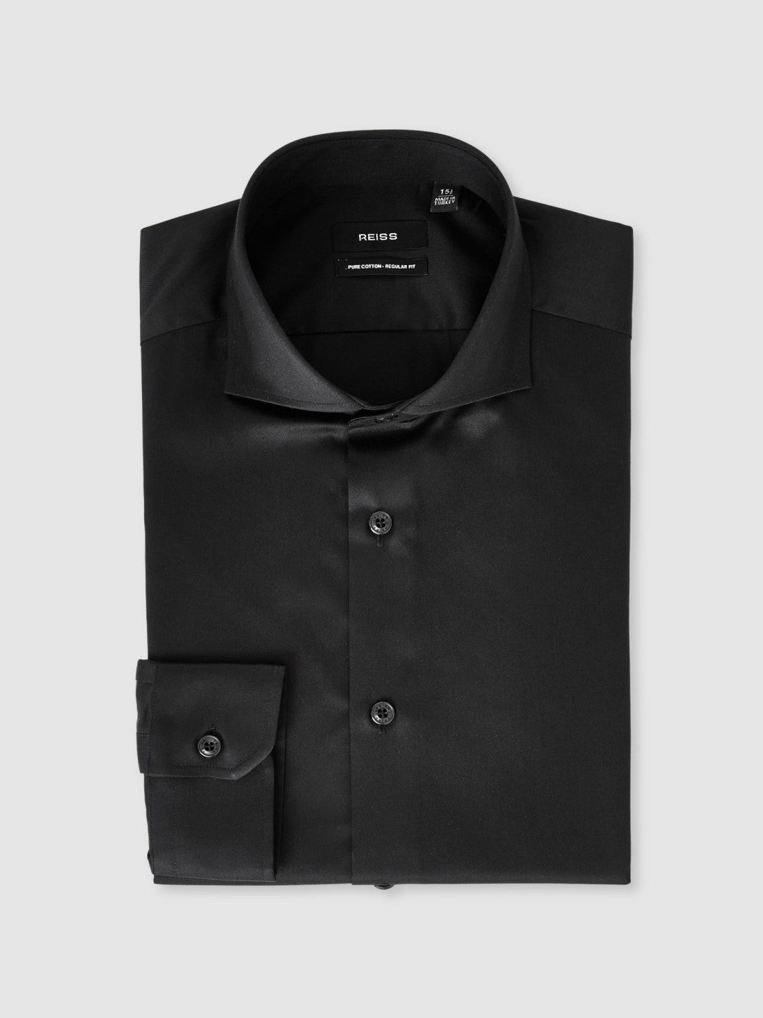 Slim Fit Slim-Fit Cotton Double-Cuff Shirt in Black