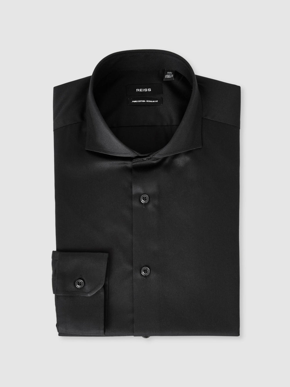 Slim Fit Slim-Fit Cotton Double-Cuff Shirt in Black