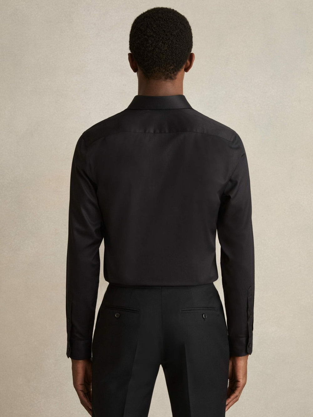 Slim Fit Slim-Fit Cotton Double-Cuff Shirt in Black