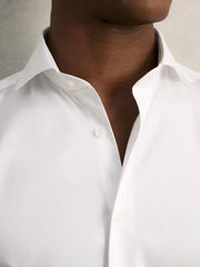 Slim Fit Slim-Fit Cotton Double-Cuff Shirt in White