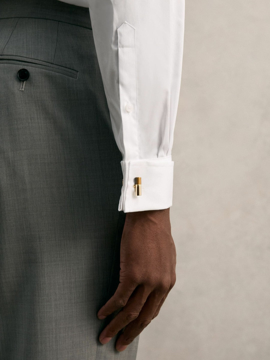 Slim Fit Slim-Fit Cotton Double-Cuff Shirt in White