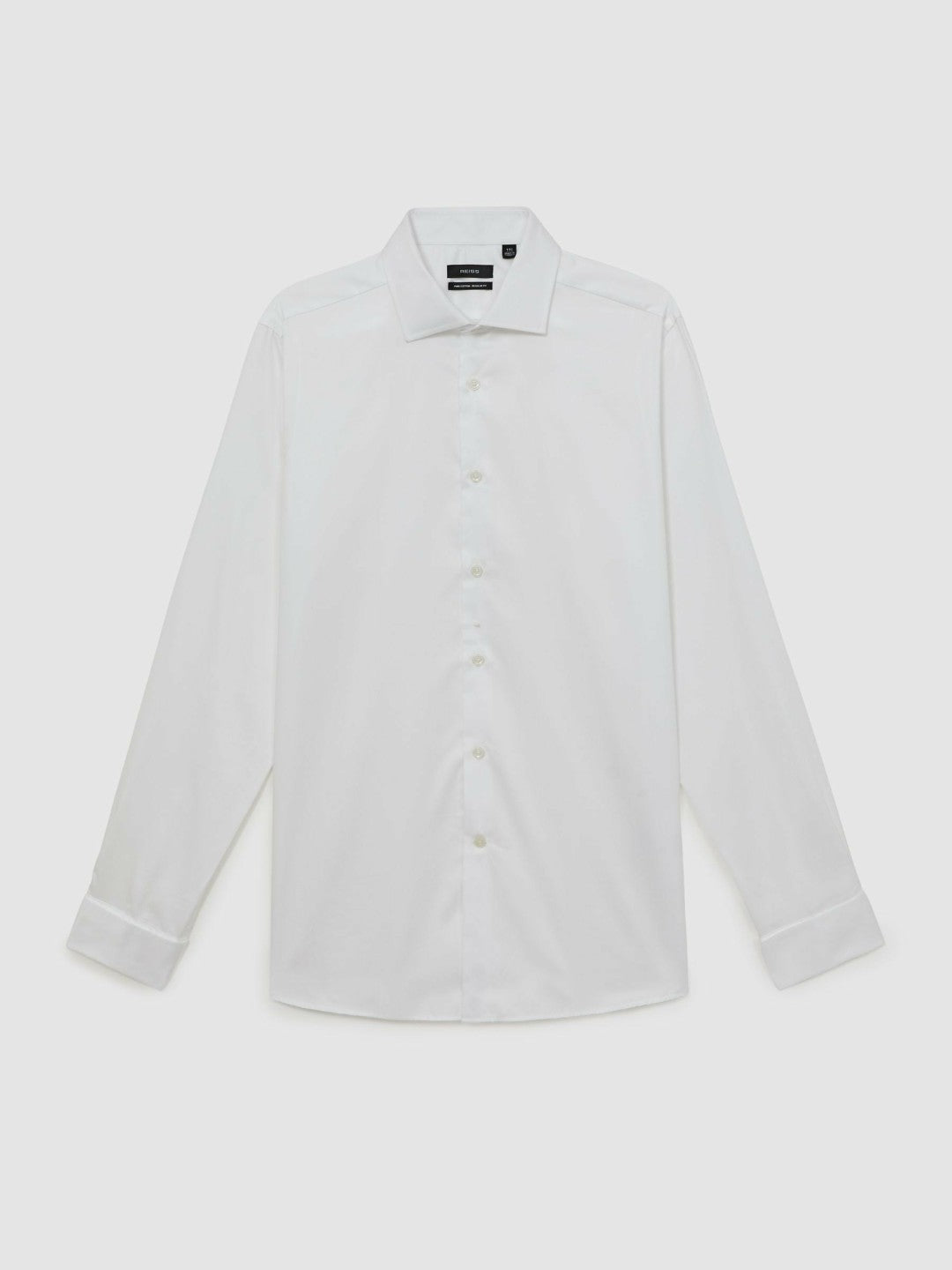 Regular Fit Slim-Fit Cotton-Sateen Shirt in White