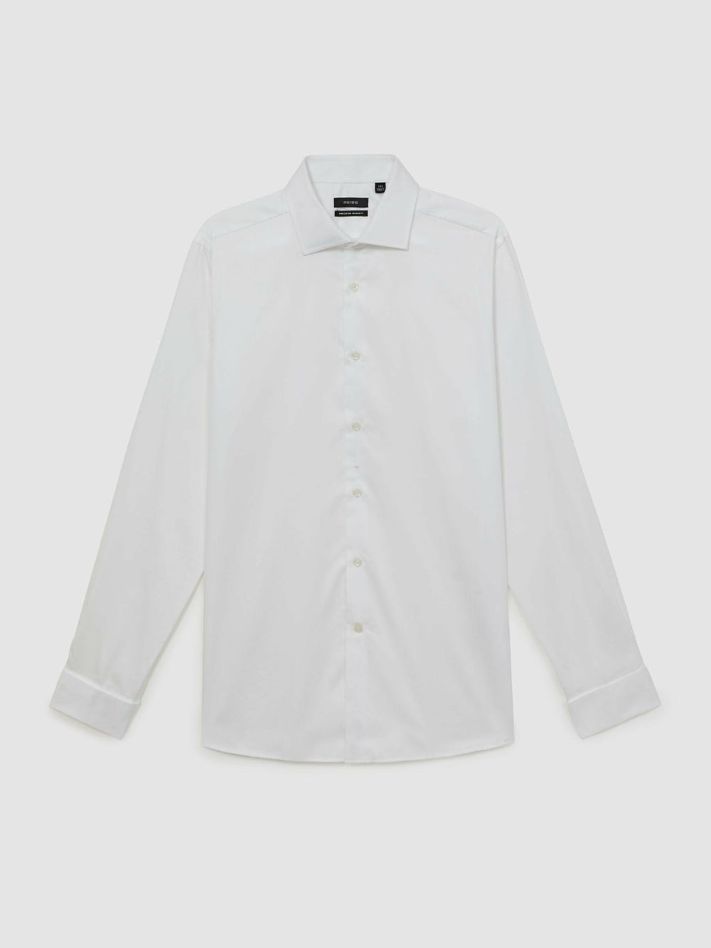 Regular Fit Slim-Fit Cotton-Sateen Shirt in White