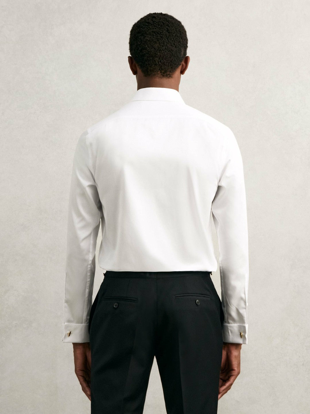 Regular Fit Slim-Fit Cotton-Sateen Shirt in White