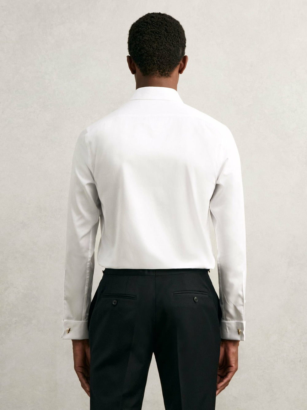 Regular Fit Slim-Fit Cotton-Sateen Shirt in White