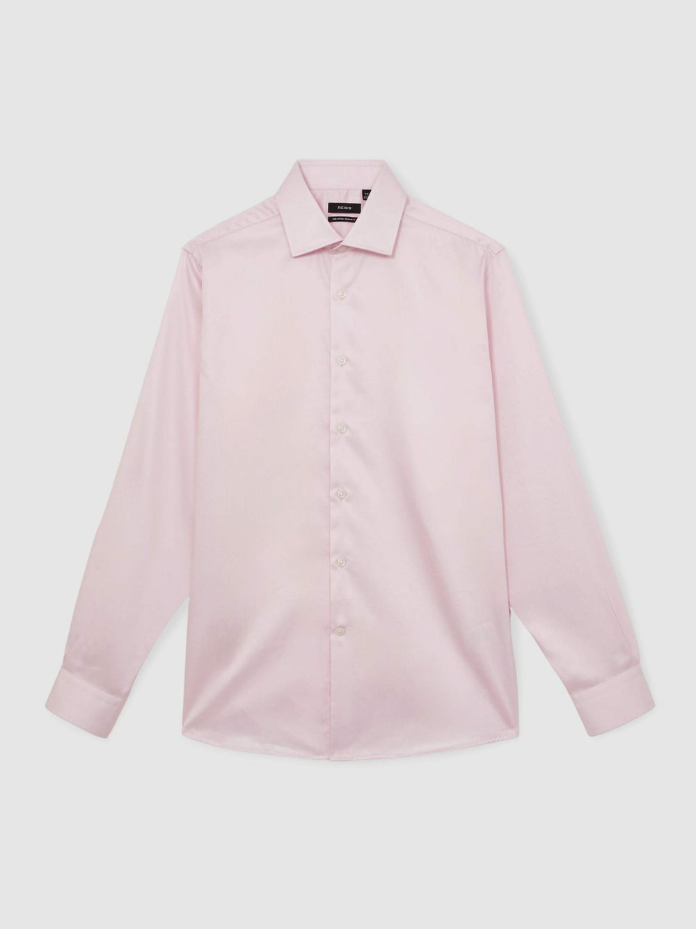 Regular Fit Cotton Sateen Shirt in Pink