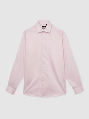 Regular Fit Cotton Sateen Shirt in Pink