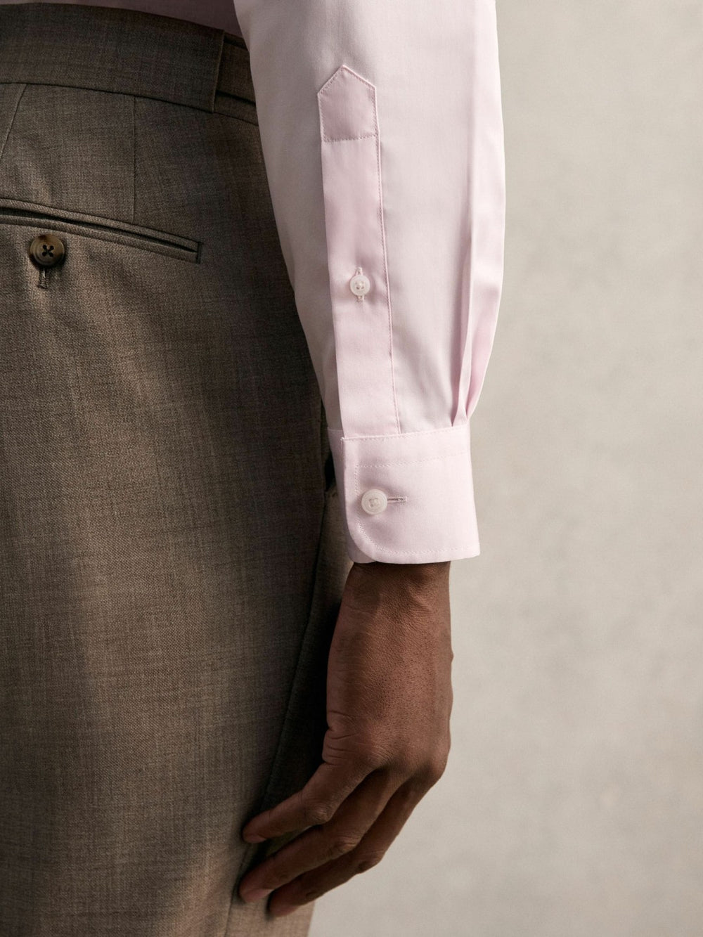 Regular Fit Cotton Sateen Shirt in Pink