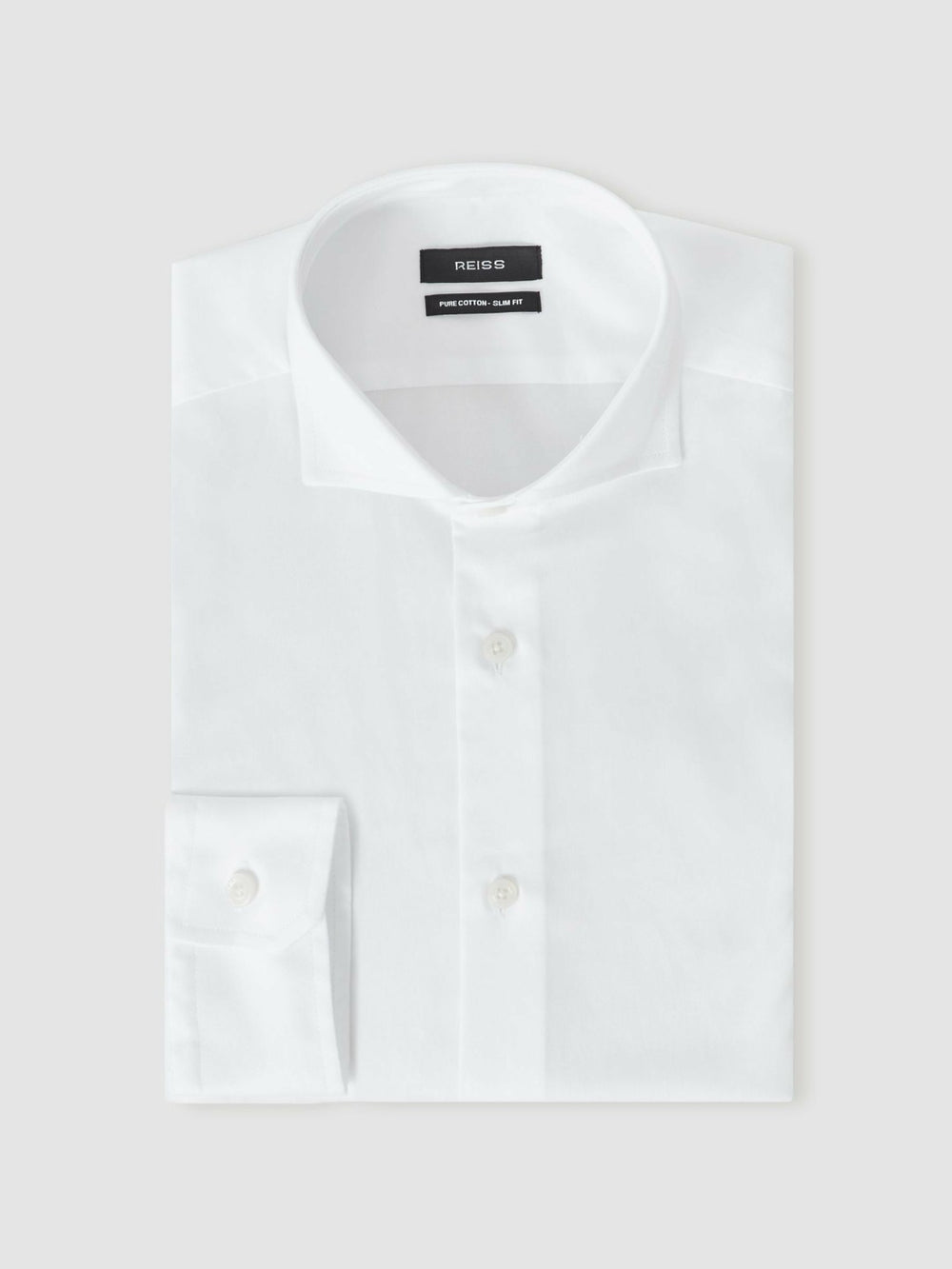 Slim Fit Cotton-Twill Two-Fold Shirt Slim-Fit in White