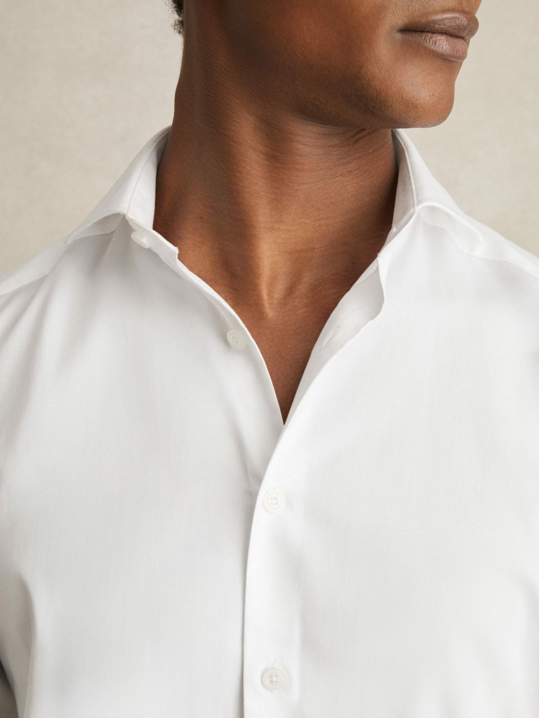 Slim Fit Cotton-Twill Two-Fold Shirt Slim-Fit in White