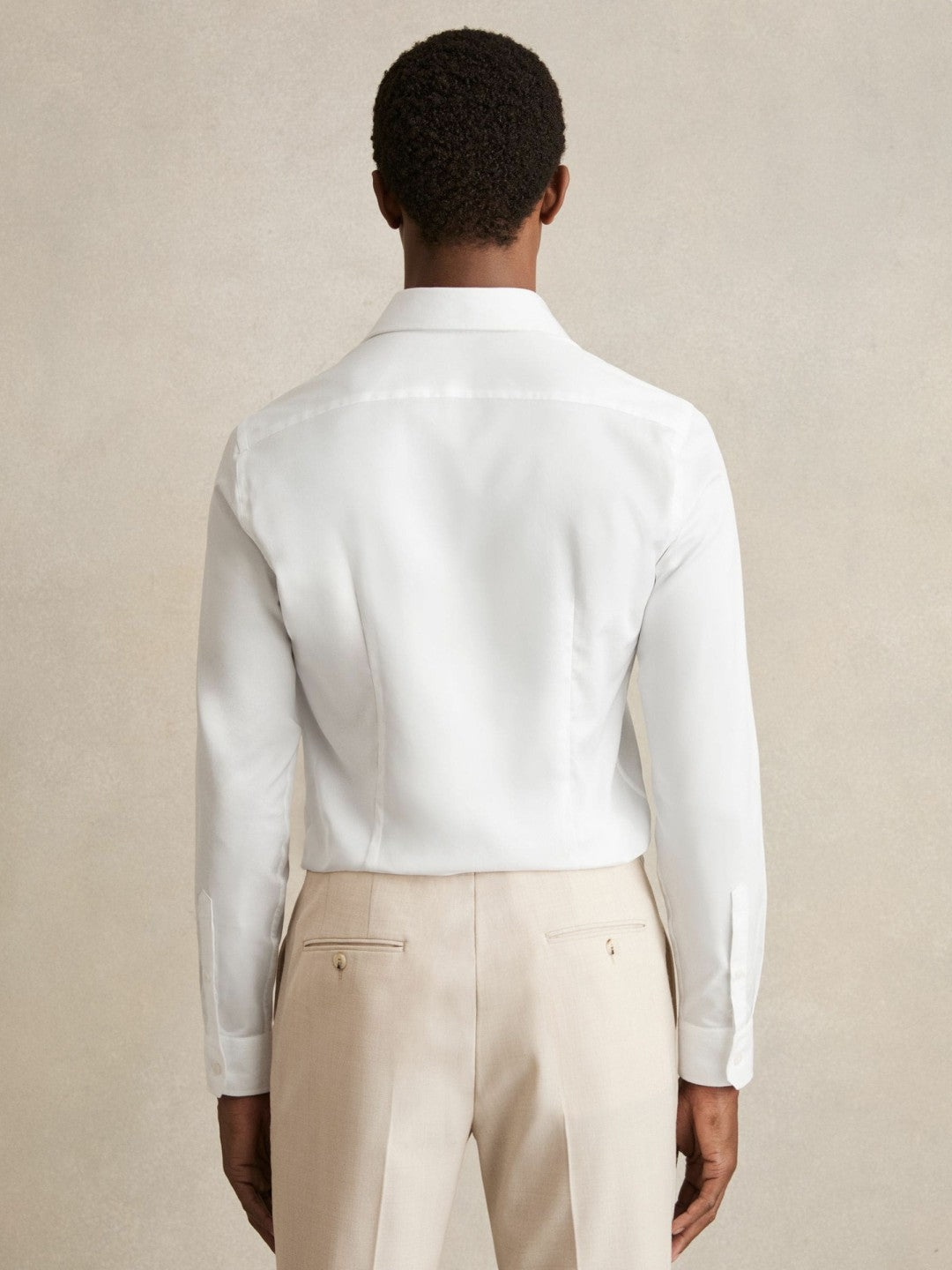 Slim Fit Cotton-Twill Two-Fold Shirt Slim-Fit in White