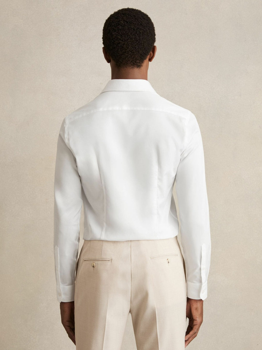 Slim Fit Cotton-Twill Two-Fold Shirt Slim-Fit in White