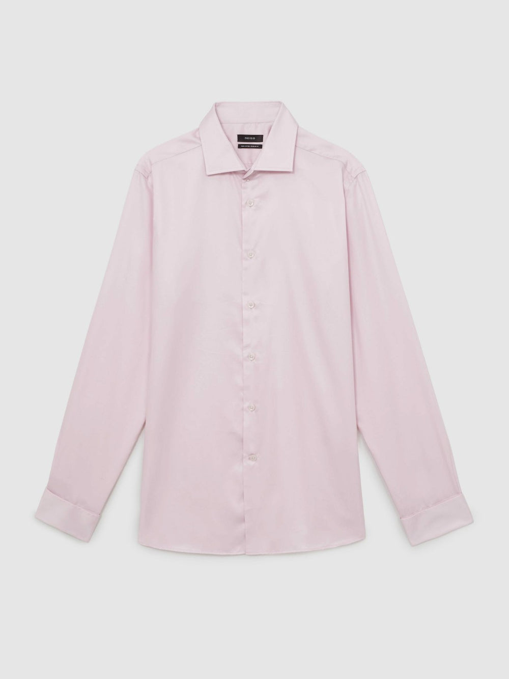 Regular Fit Slim-Fit Cotton-Sateen Shirt in Pink