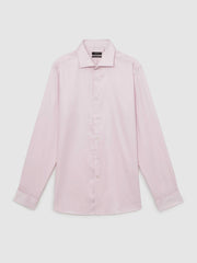 Regular Fit Slim-Fit Cotton-Sateen Shirt in Pink