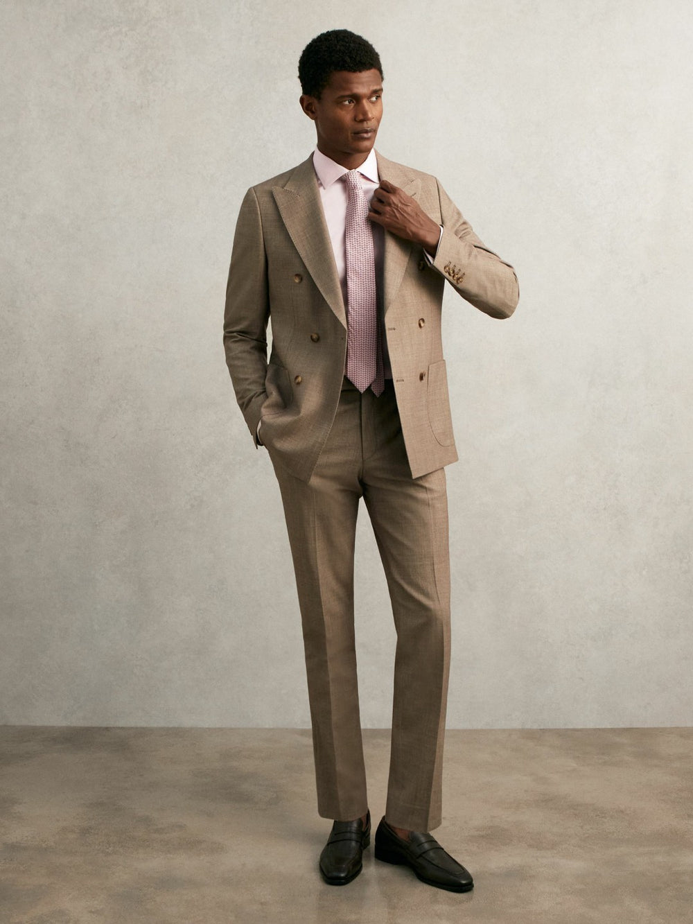 Regular Fit Slim-Fit Cotton-Sateen Shirt in Pink