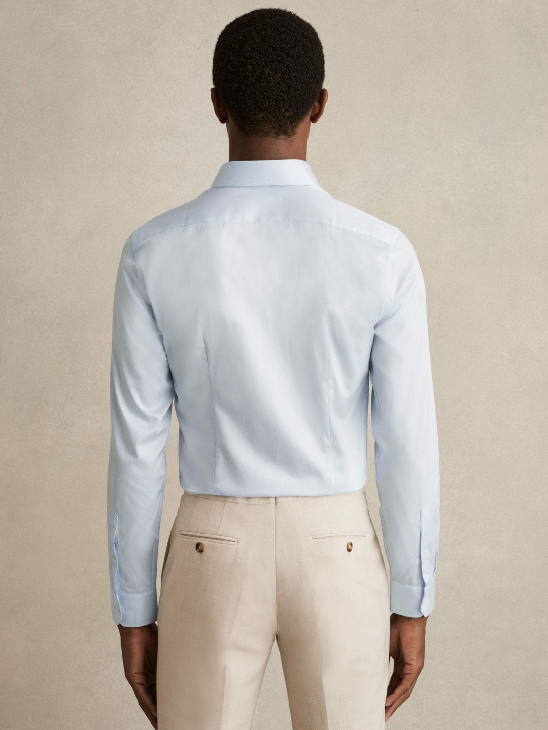Slim Fit Cotton-Twill Two-Fold Shirt Slim-Fit in Soft Blue