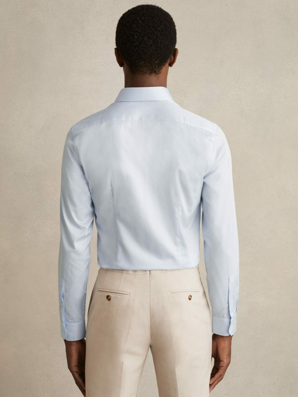 Slim Fit Cotton-Twill Two-Fold Shirt Slim-Fit in Soft Blue
