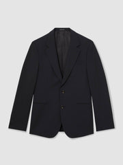 Wool-Blend Single-Breasted Suit Blazer Slim-Fit in Navy