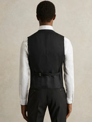 Wool-Blend Slim-Fit Waistcoat in Black