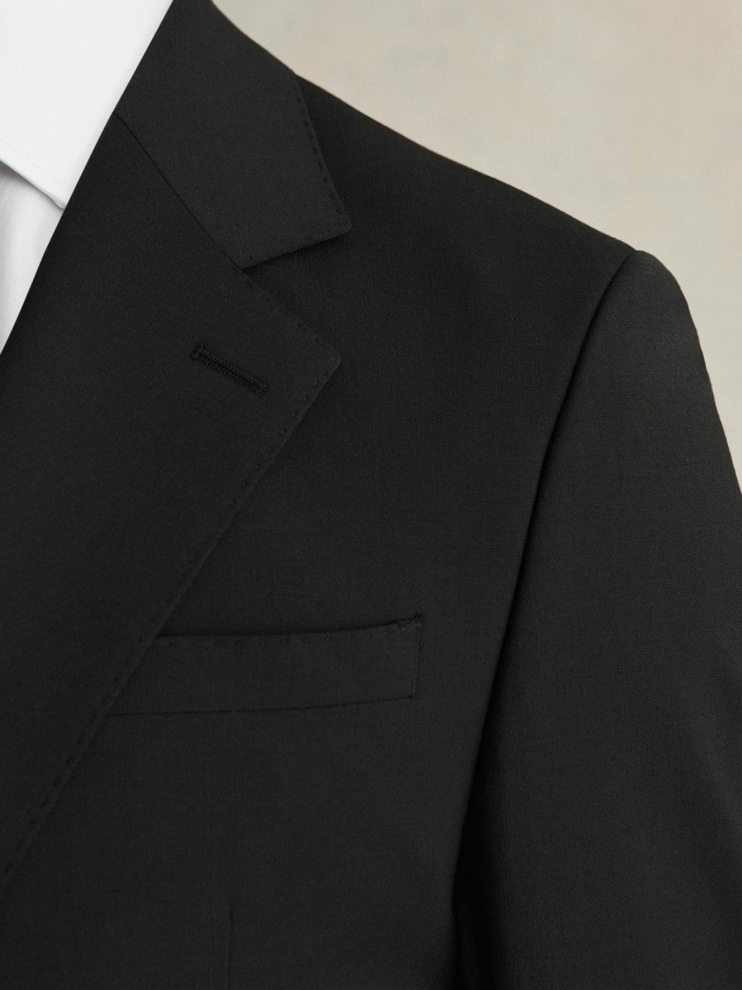 Wool-Blend Single-Breasted Suit Blazer Slim-Fit in Black