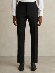 Slim-Fit Wool-Blend Suit Trousers in Black
