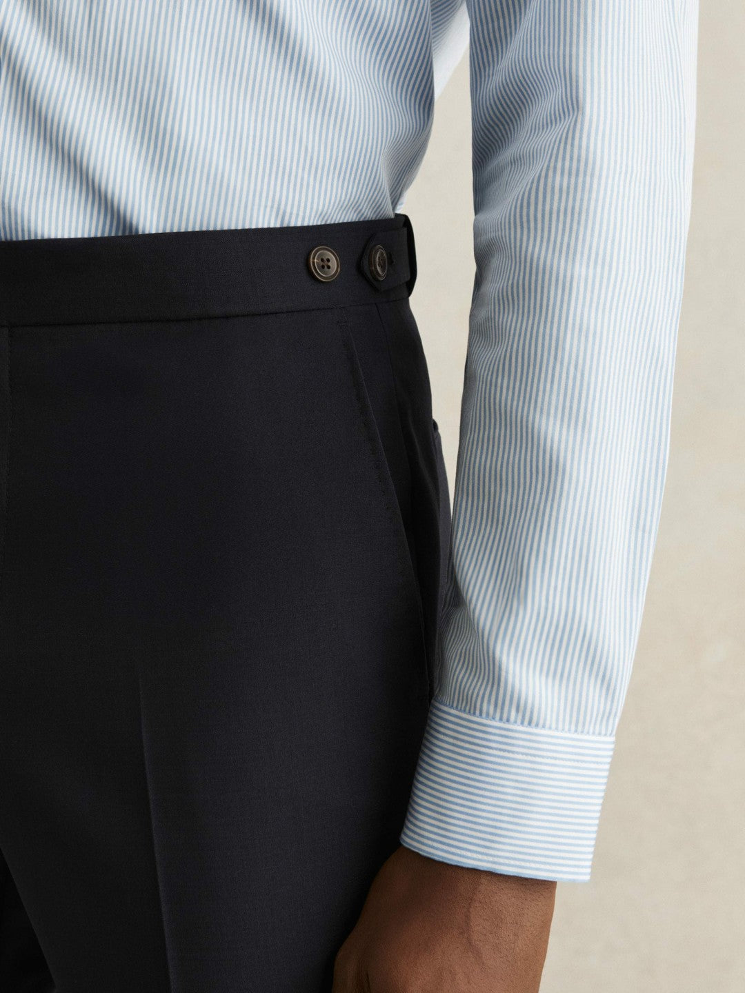 Slim-Fit Wool-Blend Suit Trousers in Navy