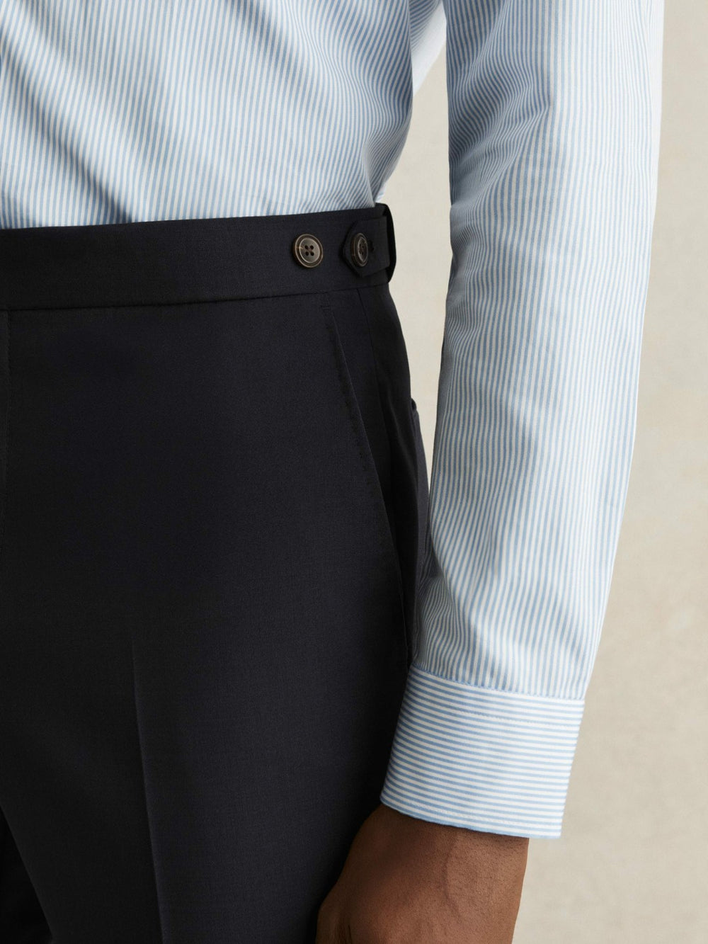 Slim-Fit Wool-Blend Suit Trousers in Navy