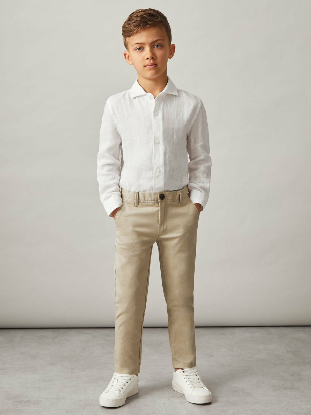 9-13 yrs Slim Fit Casual Chinos in Stone