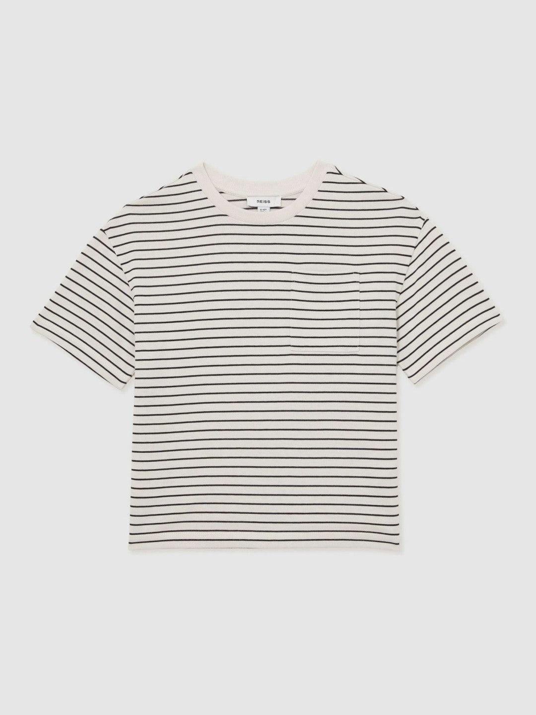 9-13 yrs Cotton-Blend Stripe T-Shirt in White/Navy