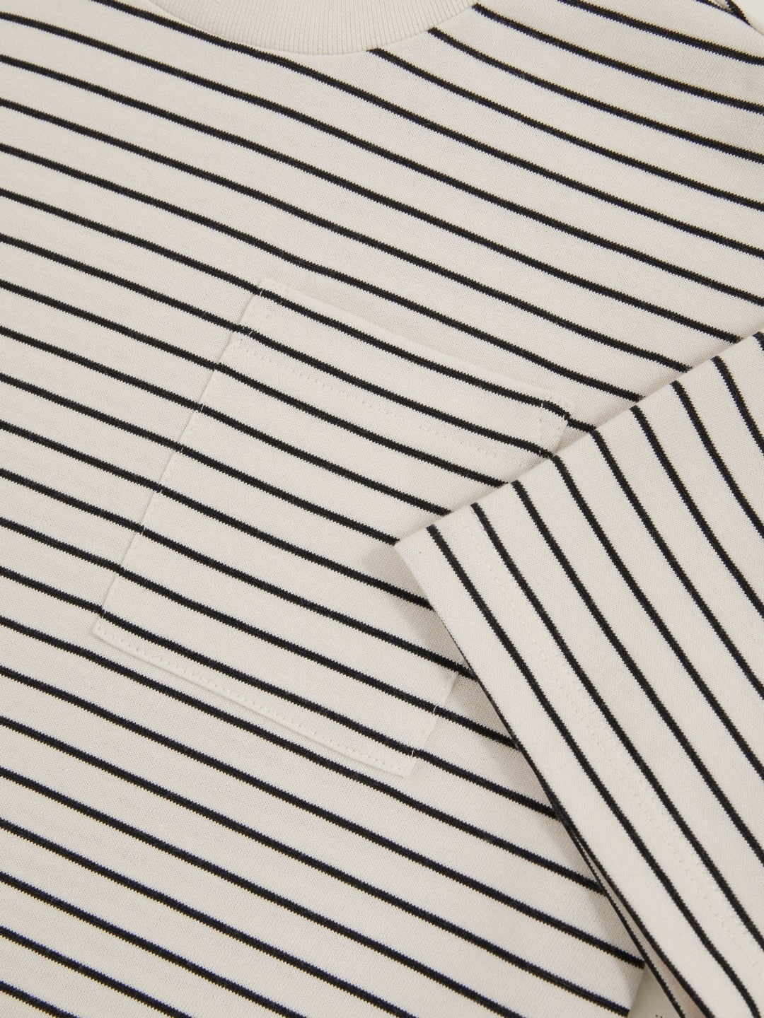 9-13 yrs Cotton-Blend Stripe T-Shirt in White/Navy