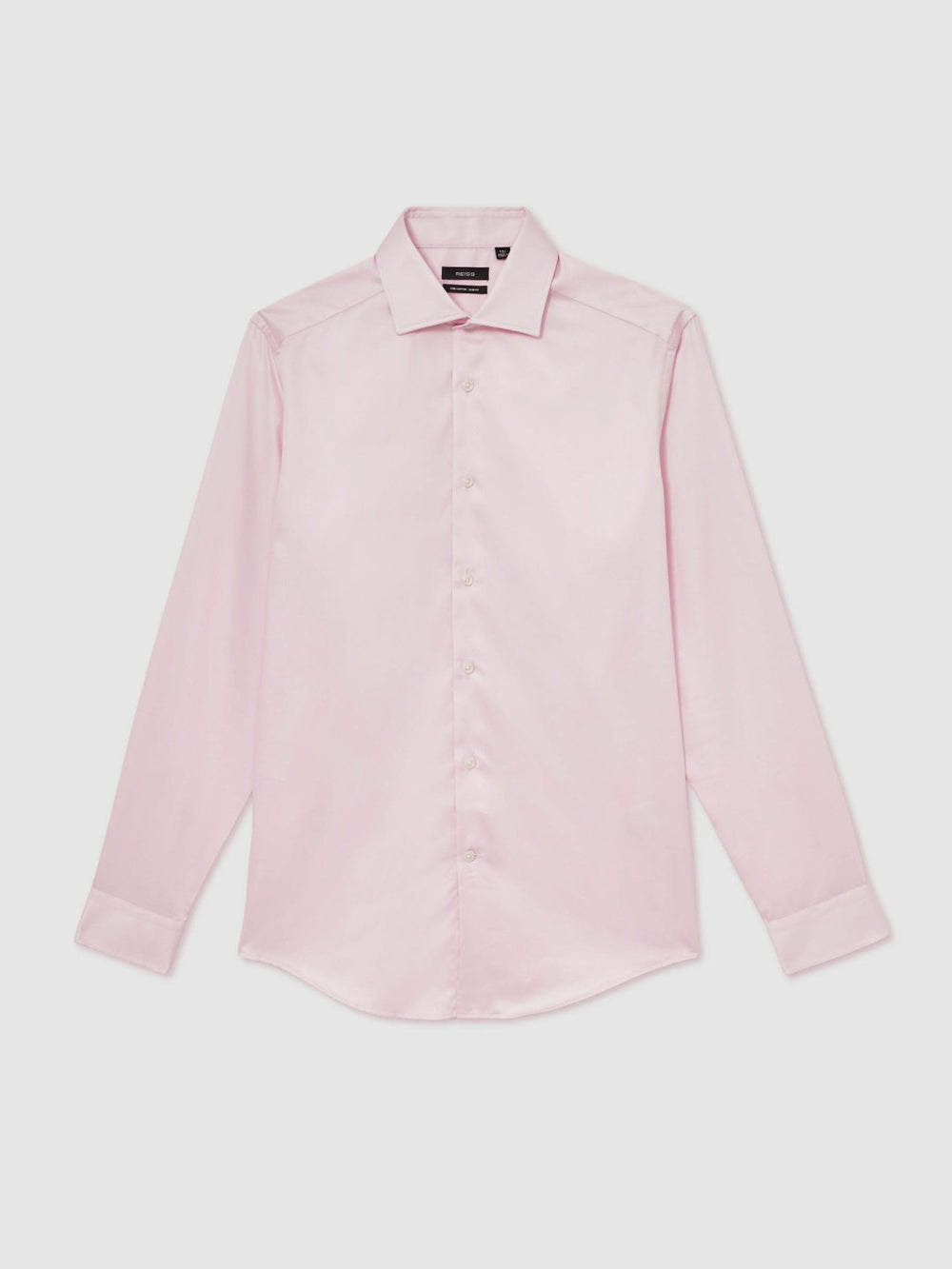 Slim Fit Cotton Sateen Shirt in Pink