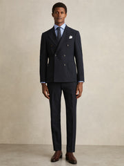 Slim Fit Cotton Sateen Shirt in Mid Blue