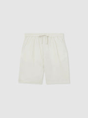Linen Drawstring Shorts in Stone