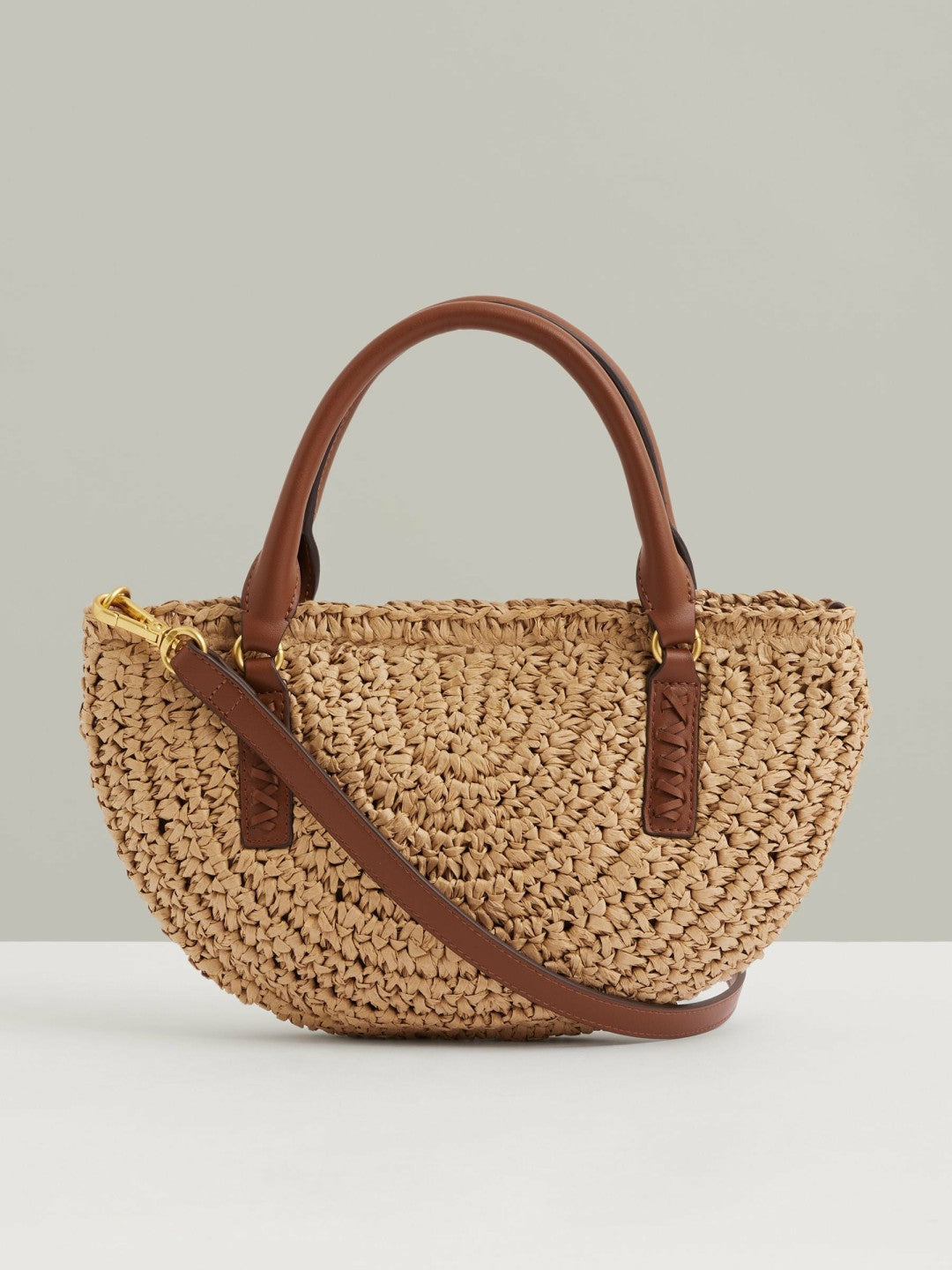 Raffia Woven Cross-body Bag in Natural