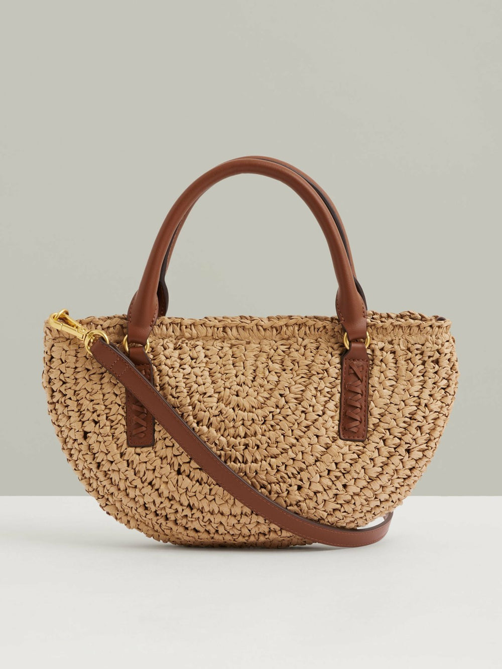 Raffia Woven Cross-body Bag in Natural