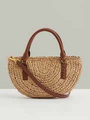 Raffia Woven Cross-body Bag in Natural